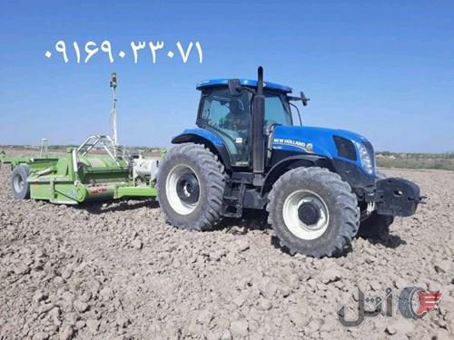 تراکتور نیوهلند ٦٠٩٠مدل ١٣٩٦/١٢/٢٤ بالیزر ٩متری بل دوربین لایکا ٤٢٠ کار کرد ٢٠٠٠ساعت